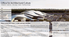 Desktop Screenshot of officeforarchitecturalculture.com